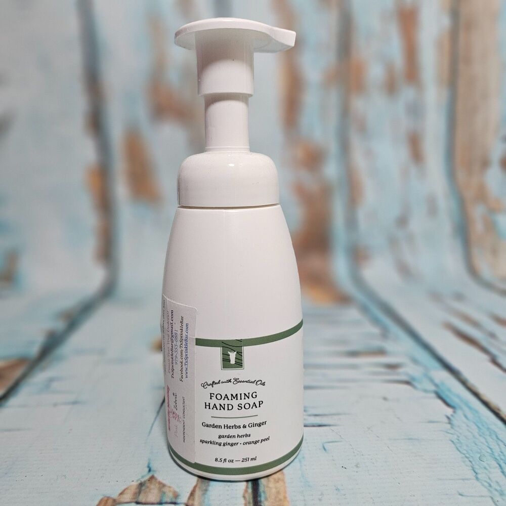 Pink Zebra Foaming Hand Soap Garden Herbs & Ginger 8.5 oz Essential Oil NEW